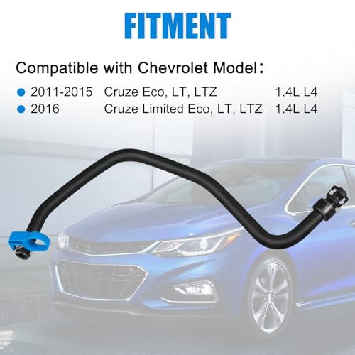 AUTOBABA Engine Coolant Inlet Hose for Radiator Upper Inlet Coolant Hose Compatible with 2011-2015 Chevrolet Cruze 1.4L, 2016 Chevy Cruze Limited Replace for 13251447 13408385 - Image 2