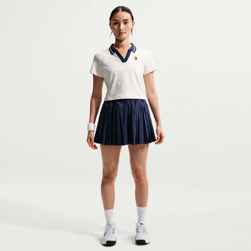 Nike White Women's NikeCourt Court Collection Dri-FIT Cropped Tennis Polo Shirt for Women | Best Price UAE