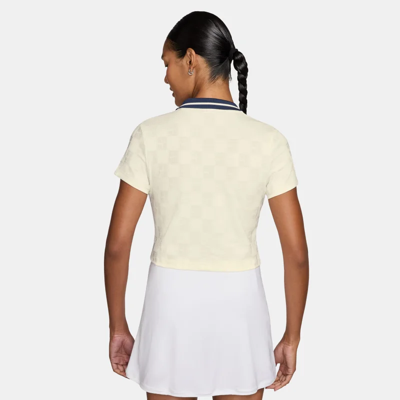 Nike White Women's NikeCourt Court Collection Dri-FIT Cropped Tennis Polo Shirt for Women | Best Price UAE