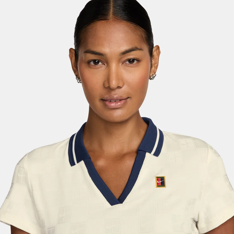 Nike White Women's NikeCourt Court Collection Dri-FIT Cropped Tennis Polo Shirt for Women | Best Price UAE