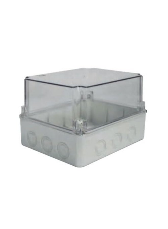 HASANAT ESSENTIALS صندوق التوصيل هسنت أسينشالز - غلاف بلاستيك ABS مقاوم للماء IP67 250x200x160 (فتحات + شفاف) - Image 1