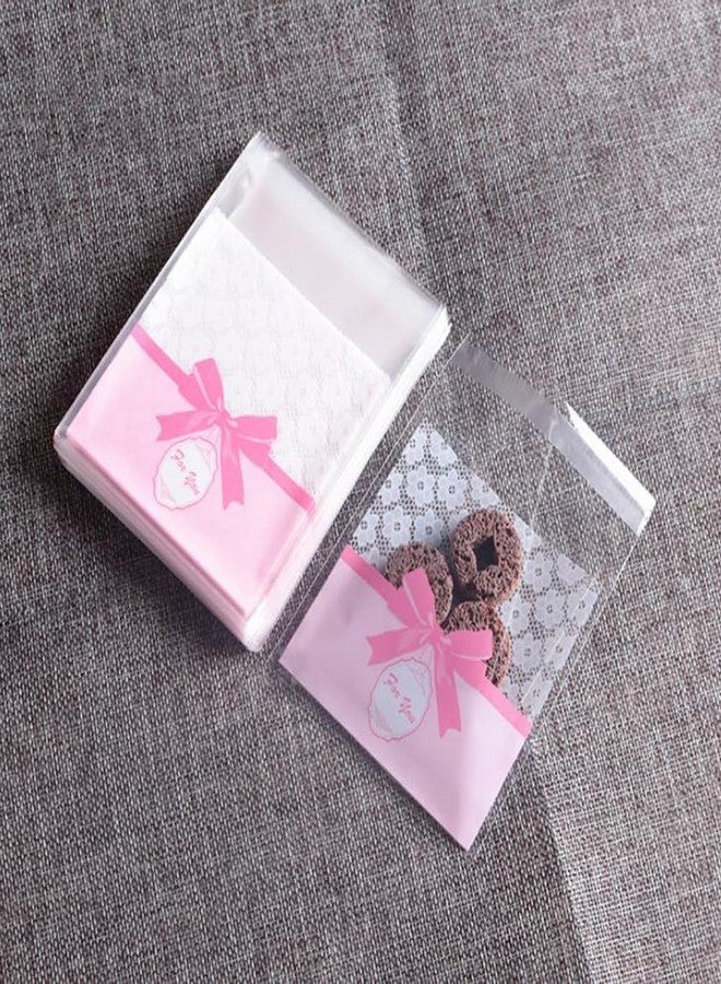 Kyrahh: 100 pcs Pink Bowknot wholesale lovely Ziplock Bakery Self adhesive Packaging Biscuit Plastic Wedding Candy Poly Bag, retail packaging, biscuits, Gift Candy bag - Image 3