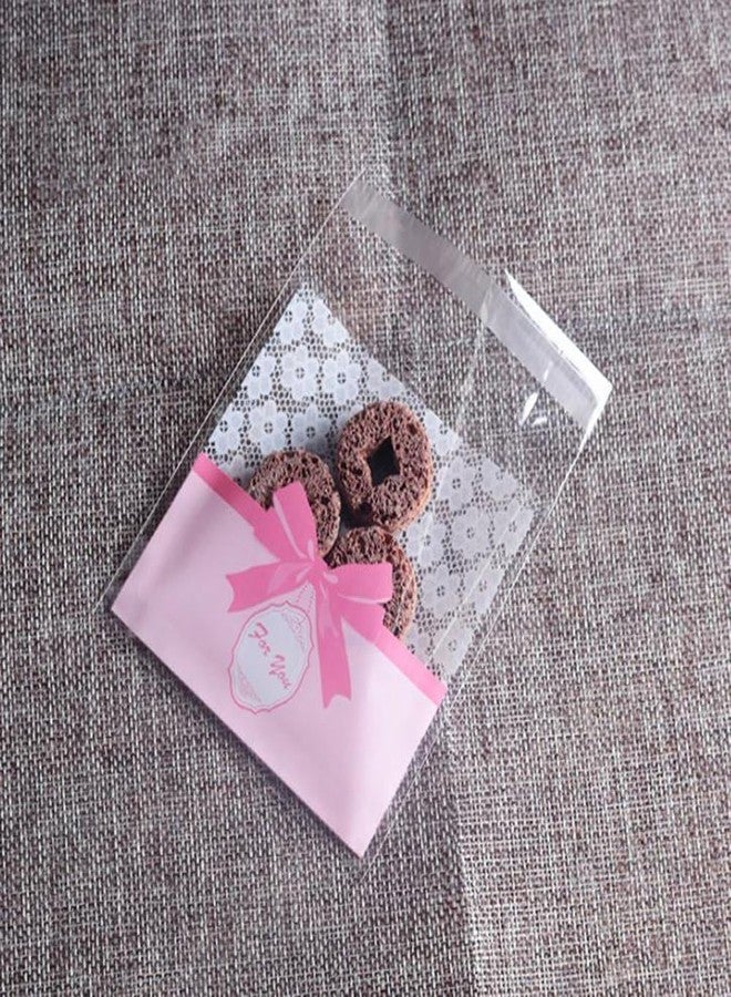 Kyrahh: 100 pcs Pink Bowknot wholesale lovely Ziplock Bakery Self adhesive Packaging Biscuit Plastic Wedding Candy Poly Bag, retail packaging, biscuits, Gift Candy bag - Image 1