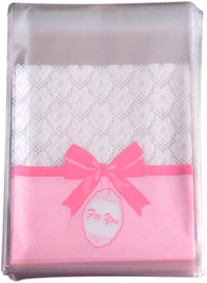 Kyrahh: 100 pcs Pink Bowknot wholesale lovely Ziplock Bakery Self adhesive Packaging Biscuit Plastic Wedding Candy Poly Bag, retail packaging, biscuits, Gift Candy bag - Image 4