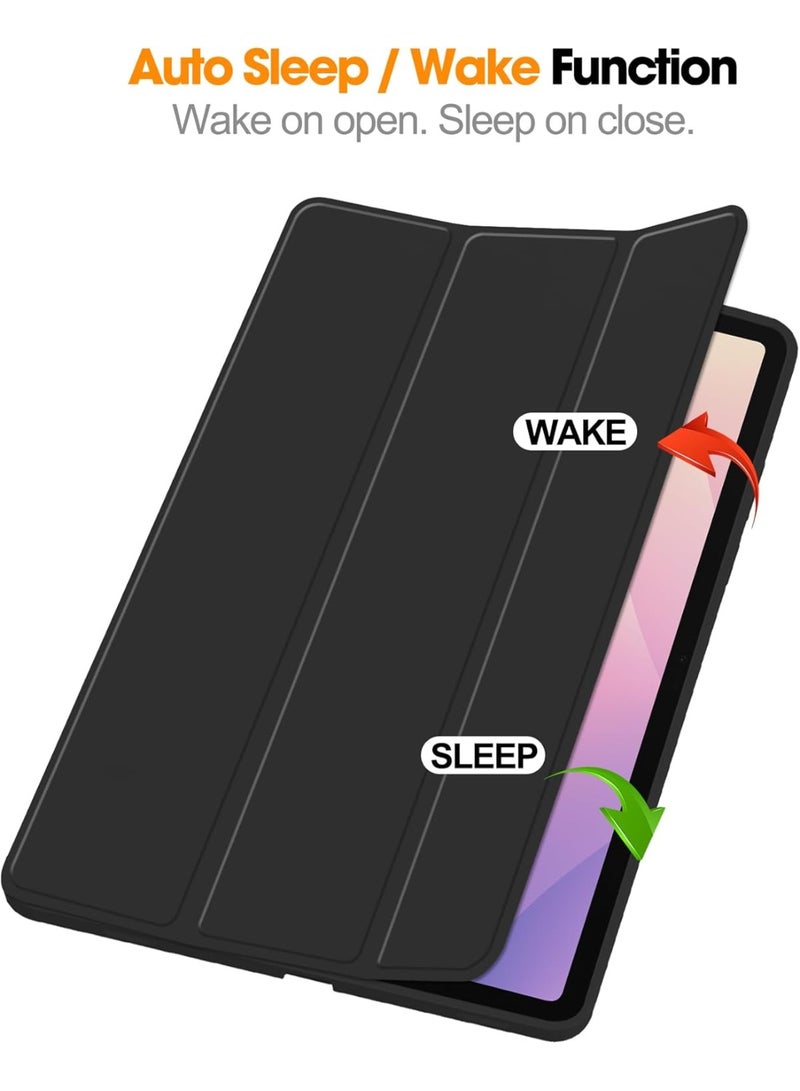 ميجوفاست جراب Samsung Galaxy Tab S11 مقاس 11 بوصة (2025) SM-X730/X736B مع خاصية الإيقاظ/السكون التلقائي، وغطاء خلفي ثلاثي الطي من الجلد الناعم TPU بنمط قرص العسل مع حامل قلم (أسود) - Image 2