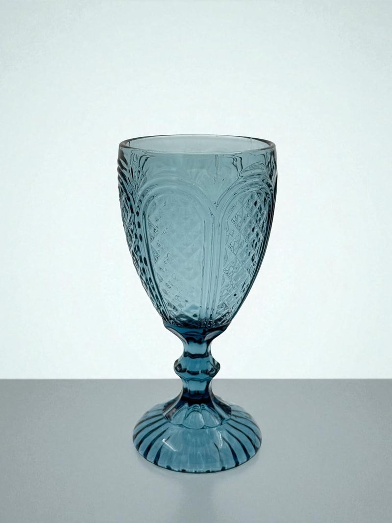 B&D Blue Glass Goblet Set - 2 Pieces - Image 4