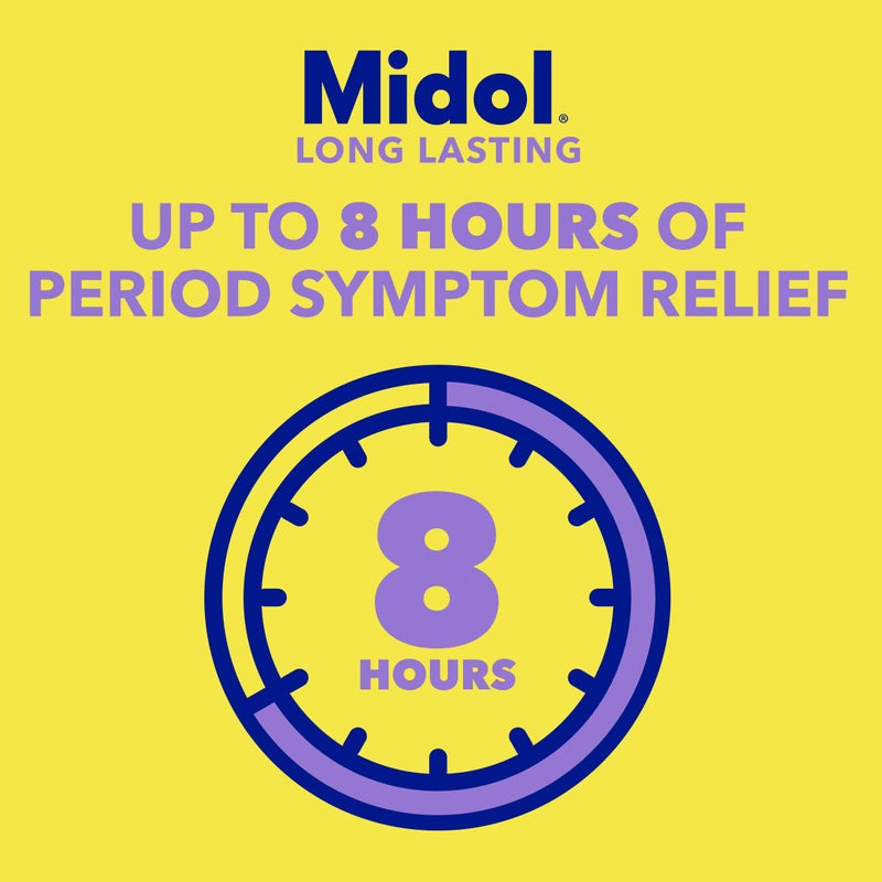 Midol Long Lasting Relief 20ct: Midol Long Lasting Relief, Menstrual Symptom Reliever & Fever Reducer, Caplets with Acetaminophen for Menstrual Pain Relief - 20 Count (Packaging May Vary) - Image 4
