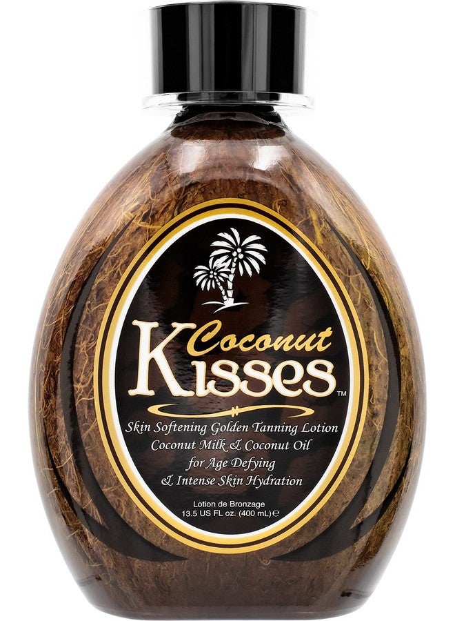 إد هاردي لوشن تسمير البشرة الذهبي Coconut Kisses من Ed Hardy، خالٍ من القسوة، وخالٍ من الغلوتين، وخالٍ من الزيوت المعدنية، وخالٍ من حمض الدوكوساهيكسانويك لجميع أنواع البشرة، 13.5 أونصة