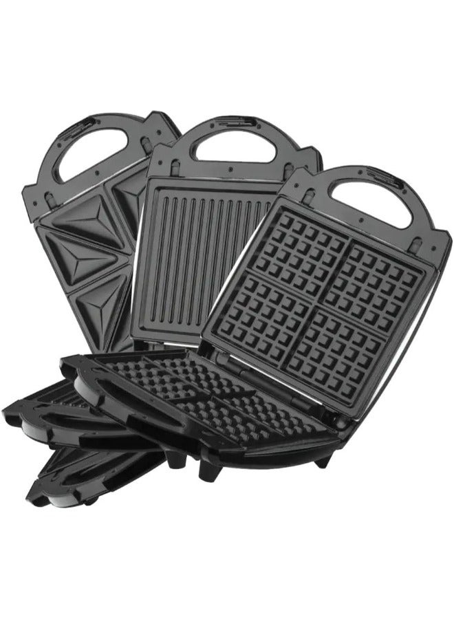 RAF Sandwich Maker, 1400 Watt, 3 Plate, Silver - R-236 - Image 3