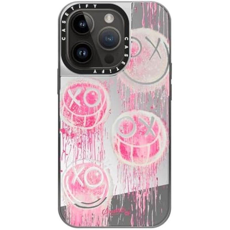 Casetify Mirror Case for iPhone 14 Pro Compatible with Magsafe - Mr. A Dripping - Silver on Silver - Image 3