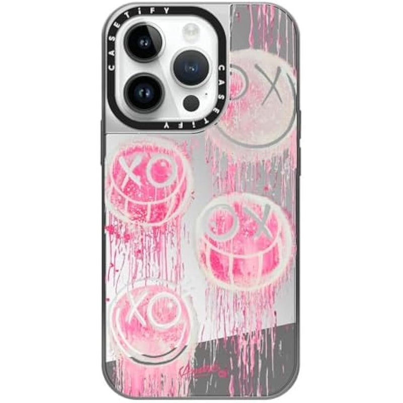 Casetify Mirror Case for iPhone 14 Pro Compatible with Magsafe - Mr. A Dripping - Silver on Silver - Image 1