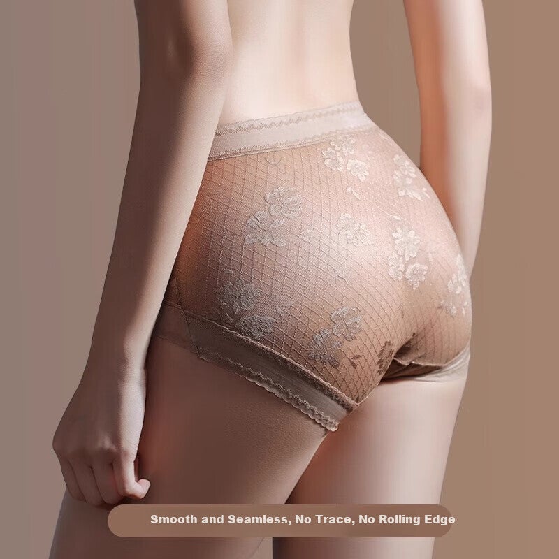 JD Jing Zao MiiOW Lace Underwear, Women's Sexy Pure Desire, 2025 New Mulberry Silk Antibacterial Crotch, Uric Acid-Free Seamless Mid-Rise Women's Triangle Panties - Image 4