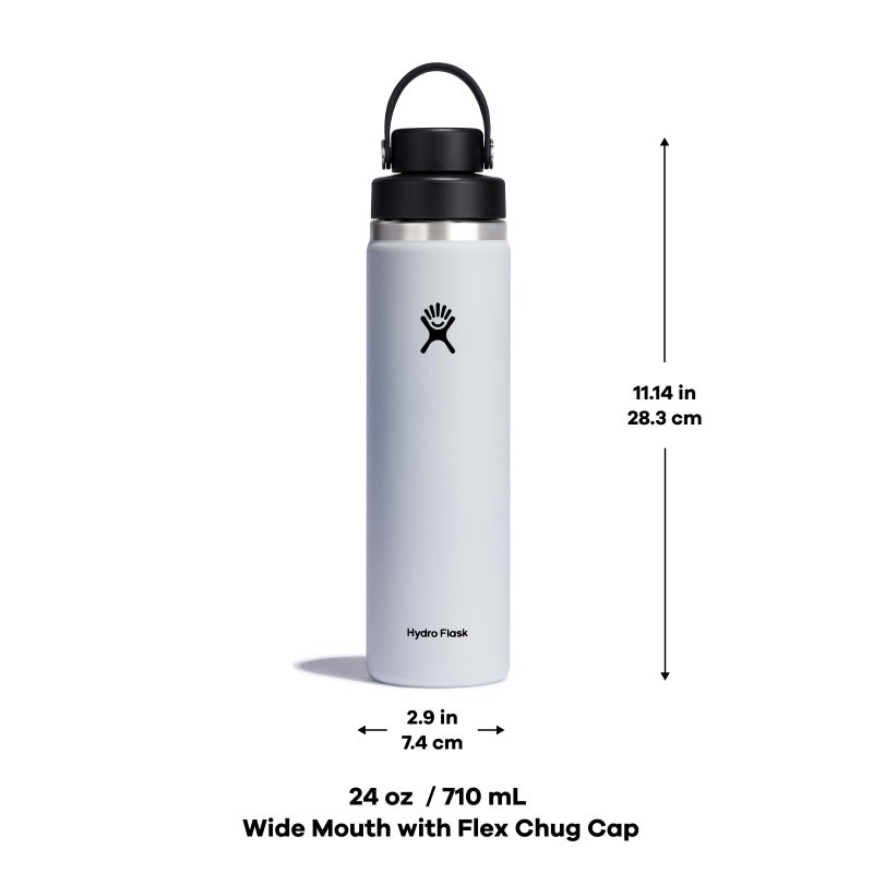 Hydro Flask Water Bottle - Insulated Stainless Steel - Wide Mouth Chug Lid, Non Spill, Leakproof in 24 Oz Fir - Image 2