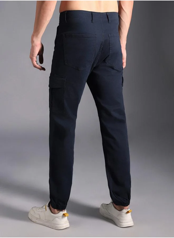 HIGH STAR Mid Rise Straight Leg Cargo Cuffed Pants