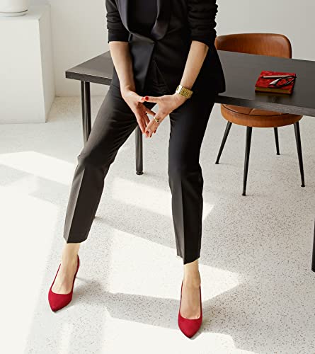 Greatonu Womens Red Formal Classic Slingback Kitten Heels Pumps Court Shoes Size 9 US / 40 EU - Image 4