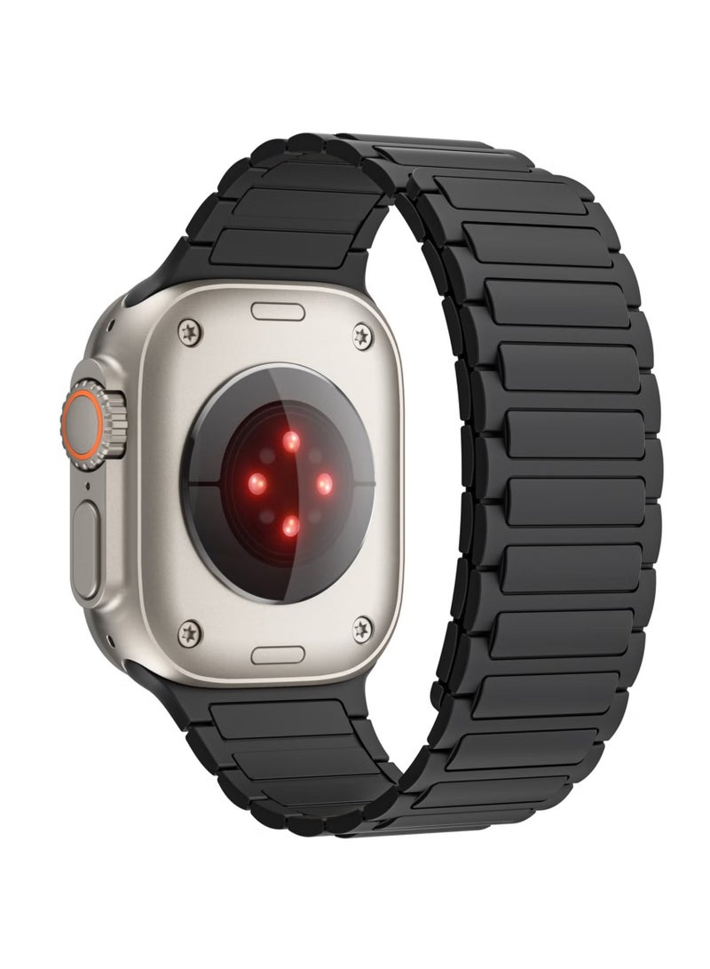 Magnetic Silicone Band for  Watch Ultra Ultra2/ 9 8 7 6 5 4 3 2 1 SE   Waterproof Strap Wristbands Compatible with iWatch  Watch Series Ultra 49mm 45mm 44mm 42mm Women Men - Image 3