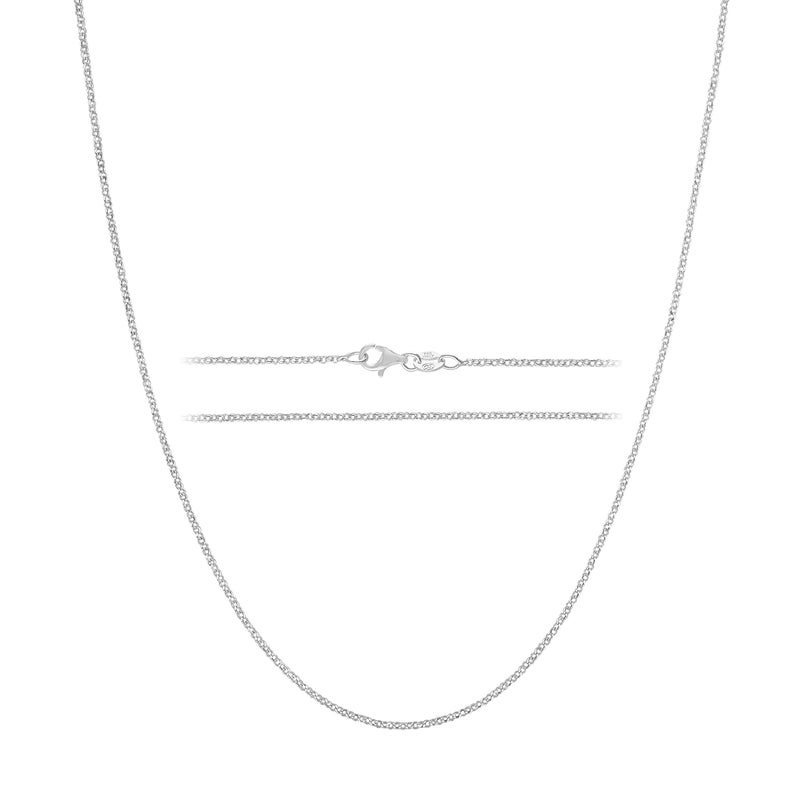 KISPER Solid 925 Sterling Silver Chain Necklace for Women Thin & Secure - Italian 1.6mm Diamond Cut Cable Link with Lobster Clasp - Made in Italy, 20 inches - Image 1