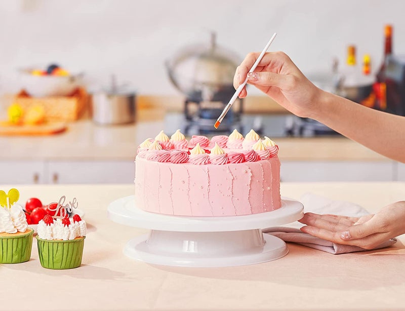 STORE77® قاعدة كعكة دوارة، تدور بسلاسة، حامل كعكة لتزيين الكعك، مجموعة أدوات عرض، أدوات خبز، إكسسوارات لملفات تعريف الارتباط، حجم 11 بوصة - Image 4