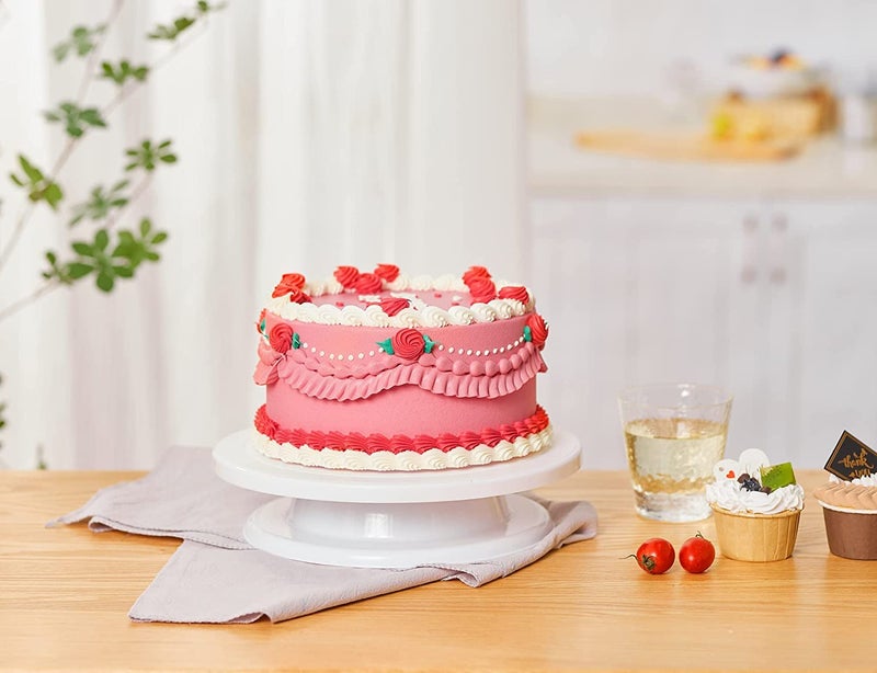 STORE77® قاعدة كعكة دوارة، تدور بسلاسة، حامل كعكة لتزيين الكعك، مجموعة أدوات عرض، أدوات خبز، إكسسوارات لملفات تعريف الارتباط، حجم 11 بوصة - Image 5