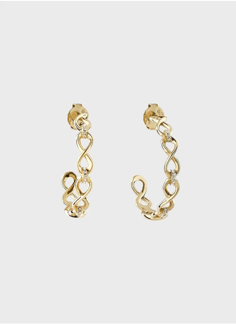 GUESS Pave Links Hoop Earrings