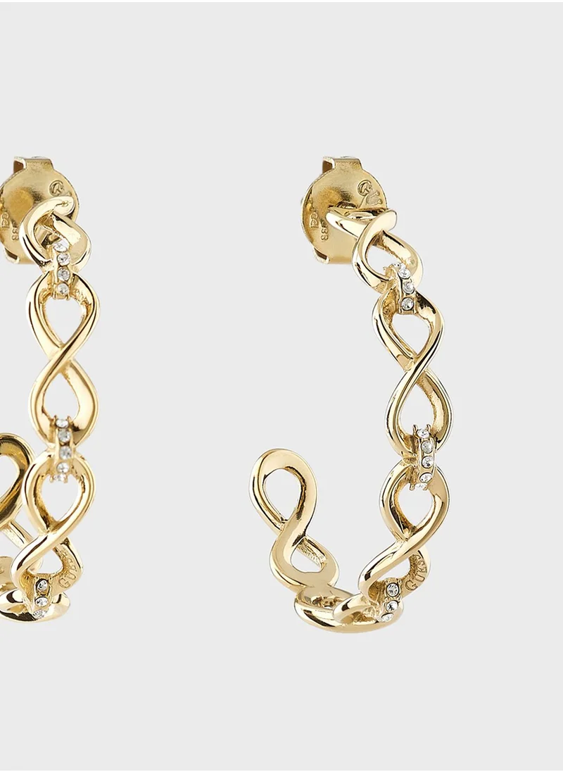 GUESS Pave Links Hoop Earrings