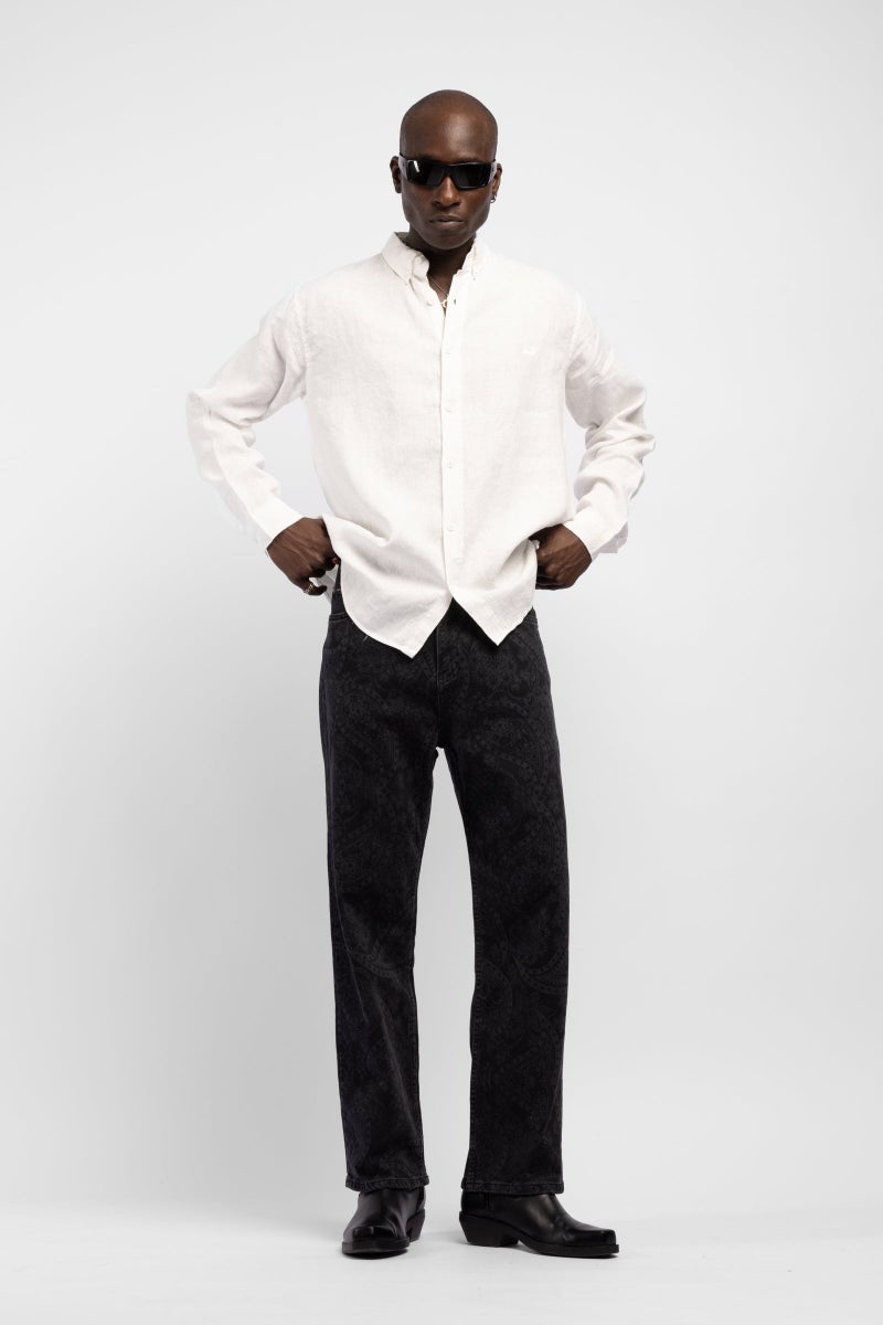 Catch C Detailed Linen Shirt - Image 1