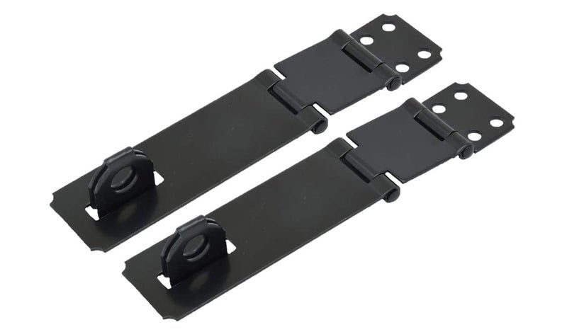 QCAA Double Hinge HASP and Staple Fixed, 3-1/2", Steel, Black, 2 Pack, Made in Taiwan - Image 5