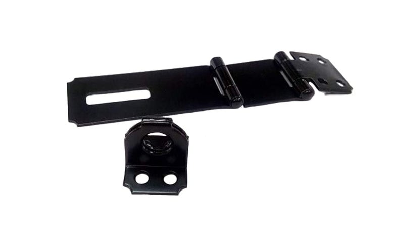 QCAA Double Hinge HASP and Staple Fixed, 3-1/2", Steel, Black, 2 Pack, Made in Taiwan - Image 2