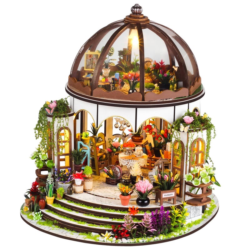 Kisoy DIY Miniature House Kit Tiny House Building Kit with Furniture and LED Light for Adults and Teens DIY Mini House Craft Kit DecorationsGifts for Family and FriendsHanging Garden - Image 3
