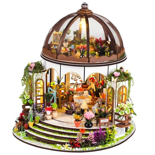 Kisoy DIY Miniature House Kit Tiny House Building Kit with Furniture and LED Light for Adults and Teens DIY Mini House Craft Kit DecorationsGifts for Family and FriendsHanging Garden - Image 1