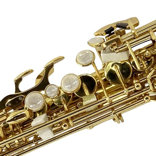 WUQIMUSC Bb Straight Soprano SaxophoneGold Lacquer Finish Ergonomic Design with Case Mouthpiece Neck Strap Accessories Ideal for Beginners Advanced PlayersGolden - Image 3