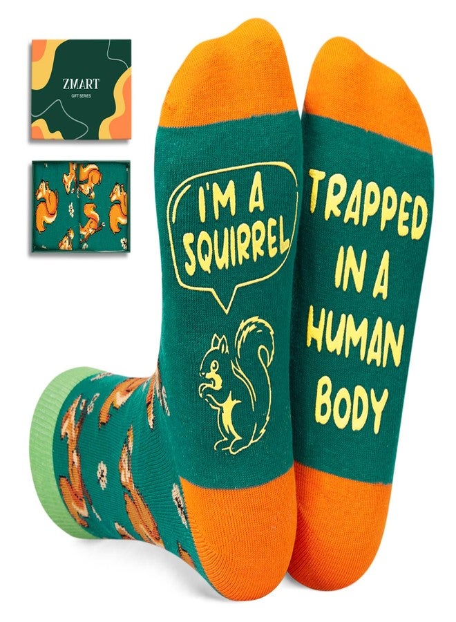 Zmart Funny Squirrel Lover Gifts - Squirrel Socks for Women Men, Cute Animal Socks for Teen Girls Boys - Image 1