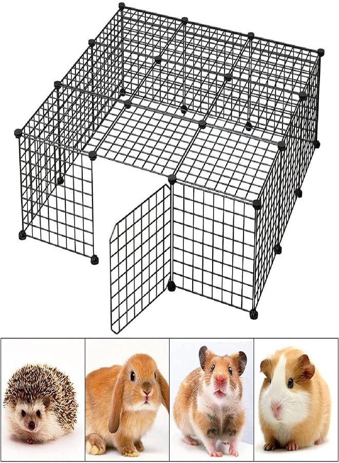 Generic DIY Pet Fence Set For Small Animal Rabbit Puppy Pet Fence With Door Removable Wire Paddock Indoor Outdoor Metal Shelf Storage Rack  - Image 1