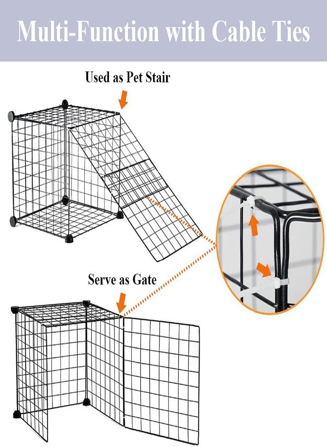 Generic DIY Pet Fence Set For Small Animal Rabbit Puppy Pet Fence With Door Removable Wire Paddock Indoor Outdoor Metal Shelf Storage Rack  - Image 5