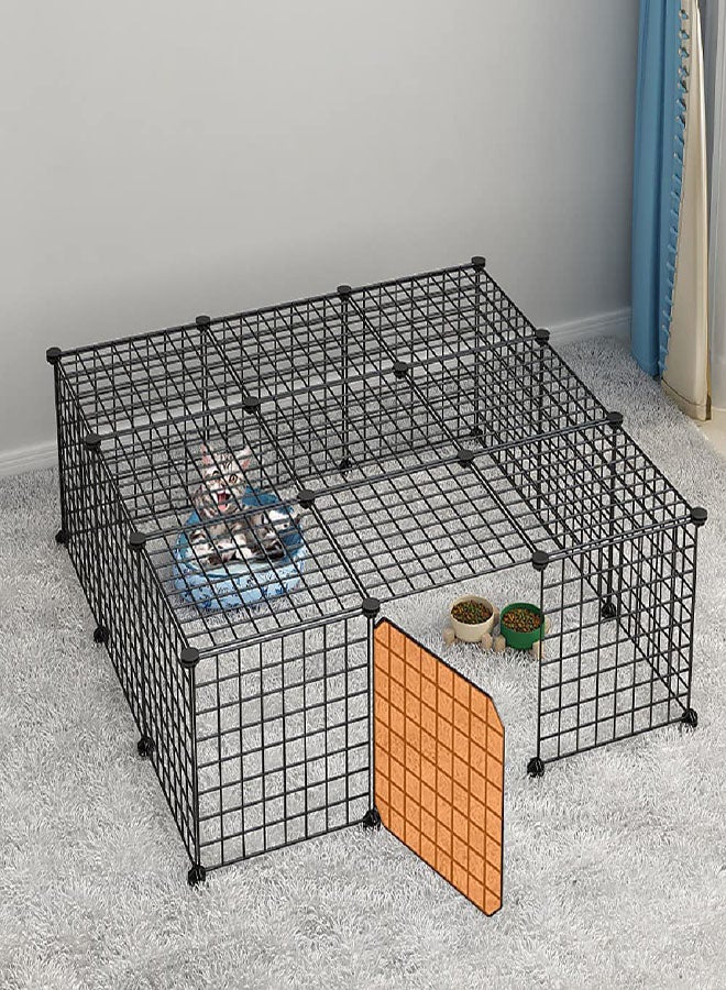 Generic DIY Pet Fence Set For Small Animal Rabbit Puppy Pet Fence With Door Removable Wire Paddock Indoor Outdoor Metal Shelf Storage Rack  - Image 2
