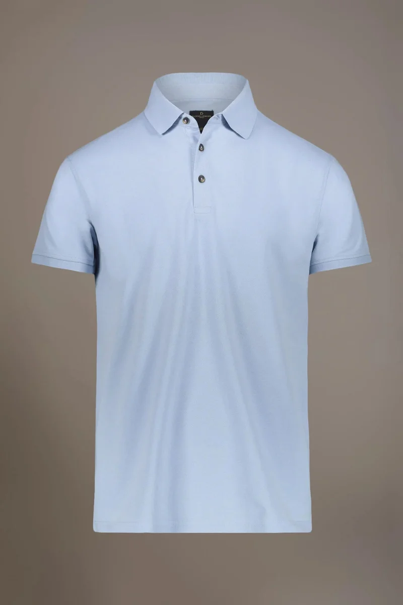 Short sleeve polo 100% cotton piquet - Sky