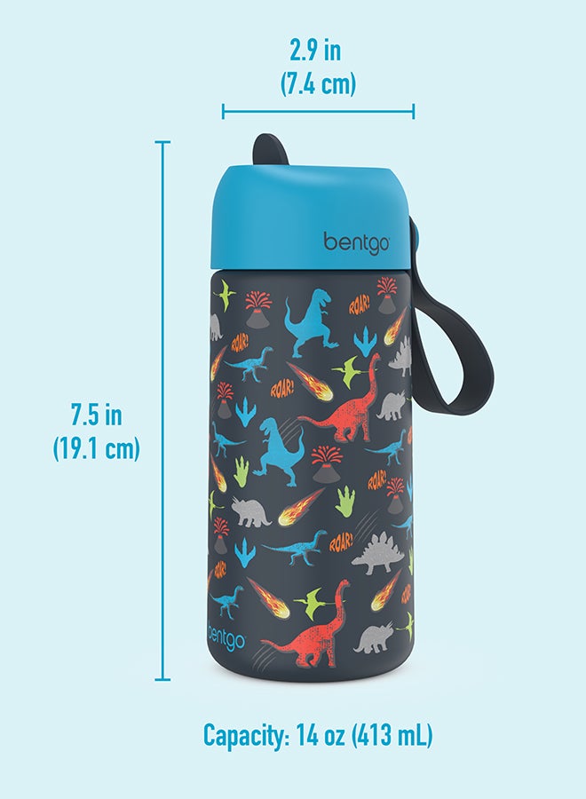 Bentgo Stainless Steel Insulated Watter Bottle 413 Ml - Dino - Image 2