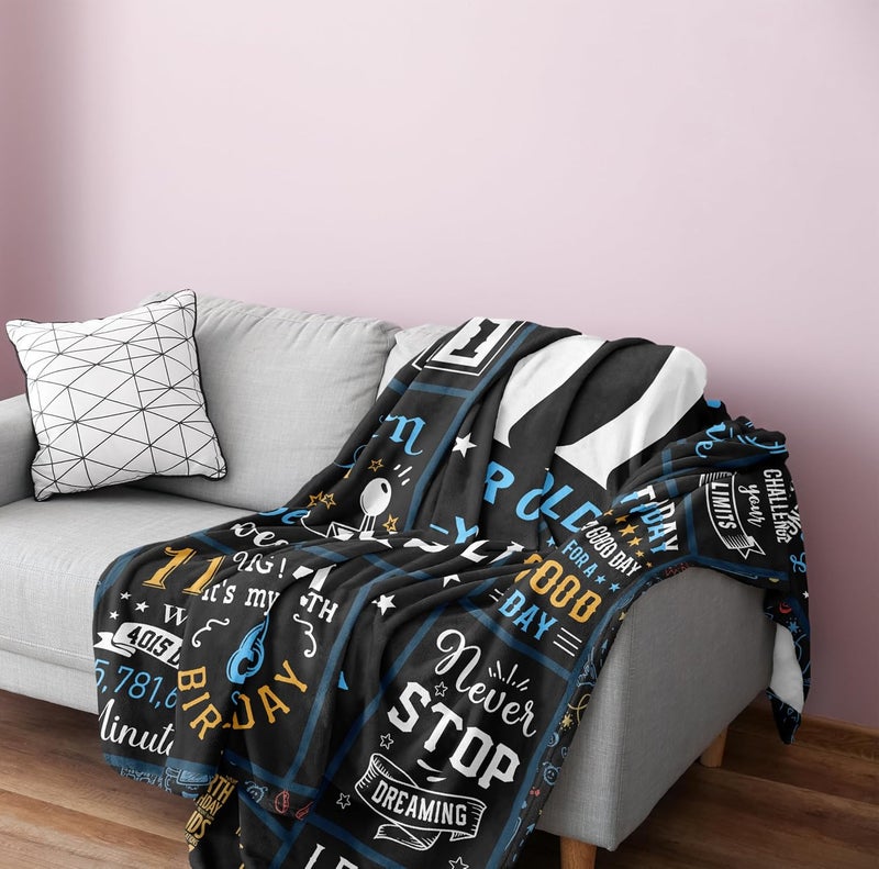 DURELO 11 Year Old Boy Gifts, 11 Year Old Boy Birthday Gift, Happy 11th Birthday Boys Blanket, Best & Coolest Gifts for Eleven Year-Old Boys Soft Throw Blanket 60x50in - Image 5