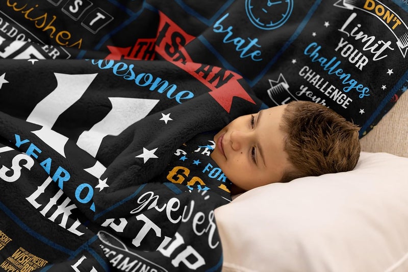 DURELO 11 Year Old Boy Gifts, 11 Year Old Boy Birthday Gift, Happy 11th Birthday Boys Blanket, Best & Coolest Gifts for Eleven Year-Old Boys Soft Throw Blanket 60x50in - Image 4