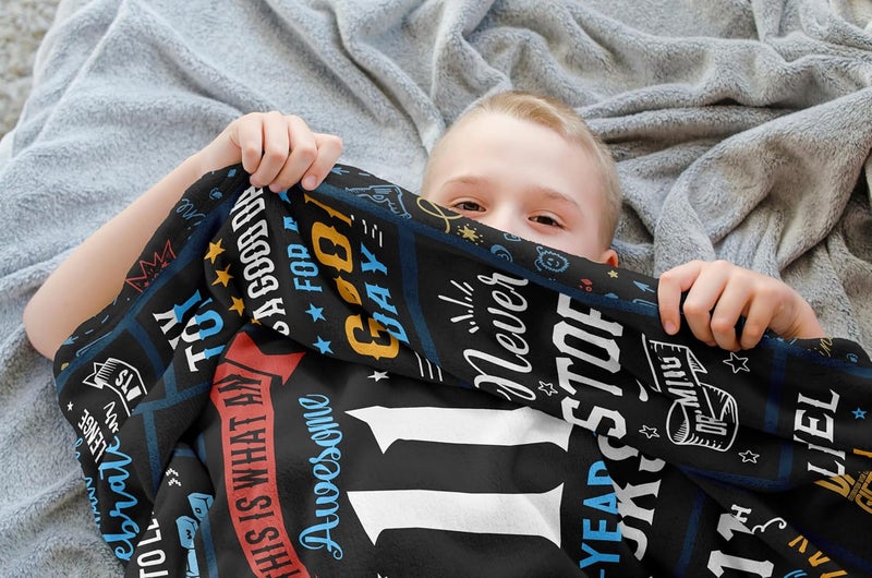 DURELO 11 Year Old Boy Gifts, 11 Year Old Boy Birthday Gift, Happy 11th Birthday Boys Blanket, Best & Coolest Gifts for Eleven Year-Old Boys Soft Throw Blanket 60x50in - Image 3