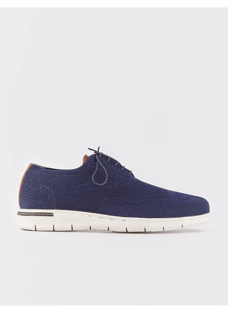 Cabani Knitwear Navy Blue Lace-Up Men's Classic Casual Shoes