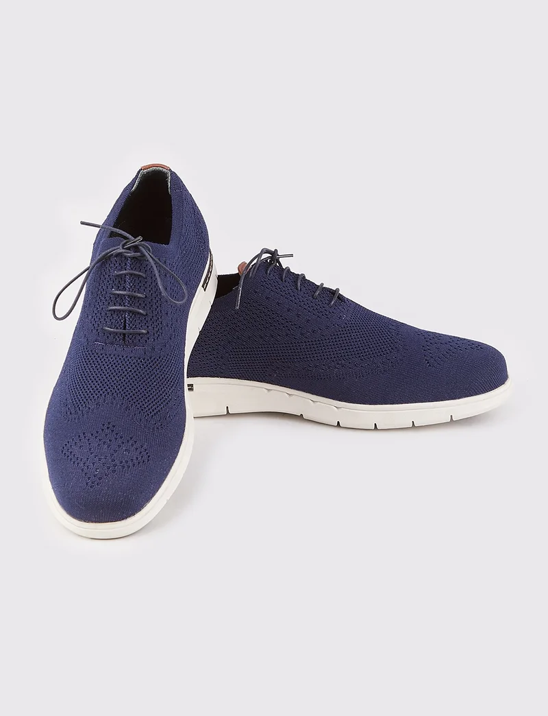 Cabani Knitwear Navy Blue Lace-Up Men's Classic Casual Shoes