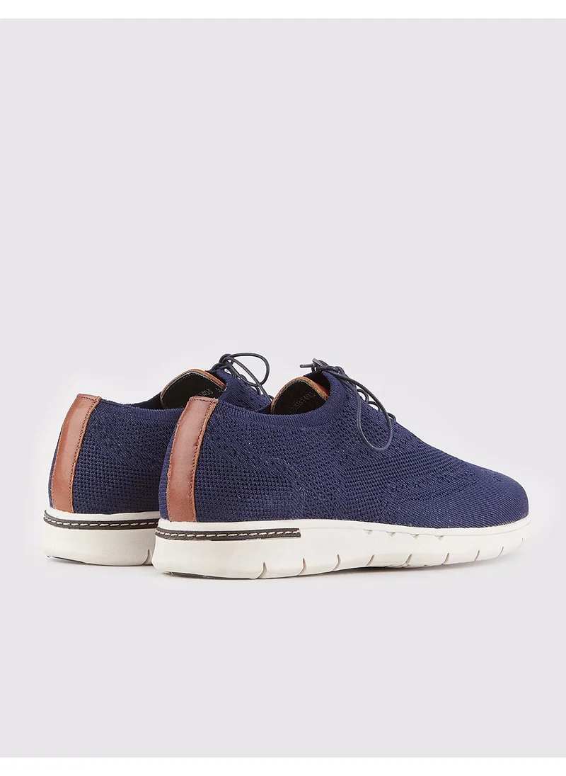 Cabani Knitwear Navy Blue Lace-Up Men's Classic Casual Shoes