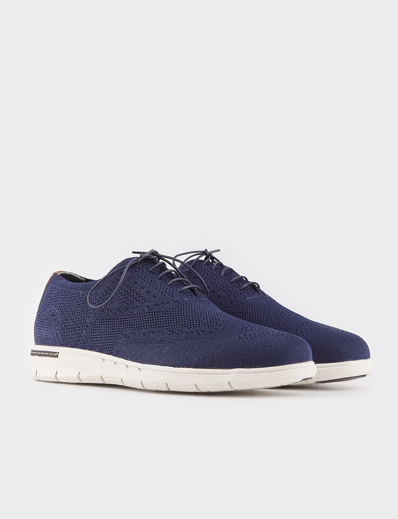 Cabani Knitwear Navy Blue Lace-Up Men's Classic Casual Shoes