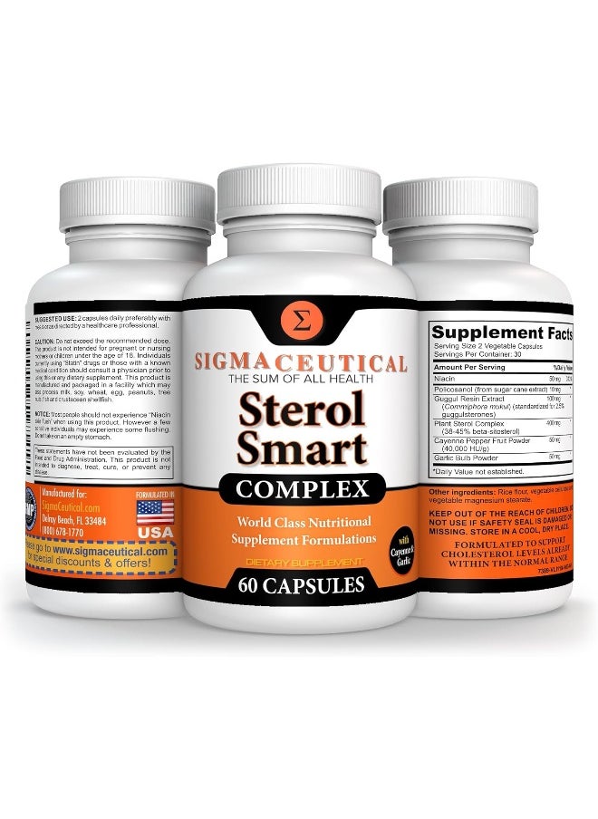 SIGMACEUTICAL - Cholesterol Lowering Product - Triglyceride Lowering Supplement - Cholesterol Lowering Supplement - Lower Triglycerides Supplement - Lower Cholesterol Supplement - 60 Capsules - Image 1