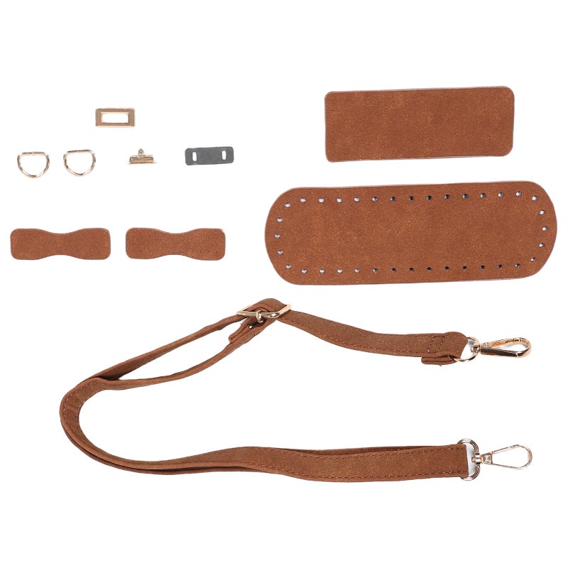 1 Set Diy Pu Leather Bag Craft Kit: With Purse Handles Knitting Crochet Base Board Adjustable Shoulder Straps For Handmade Crossbody Bags - Image 4