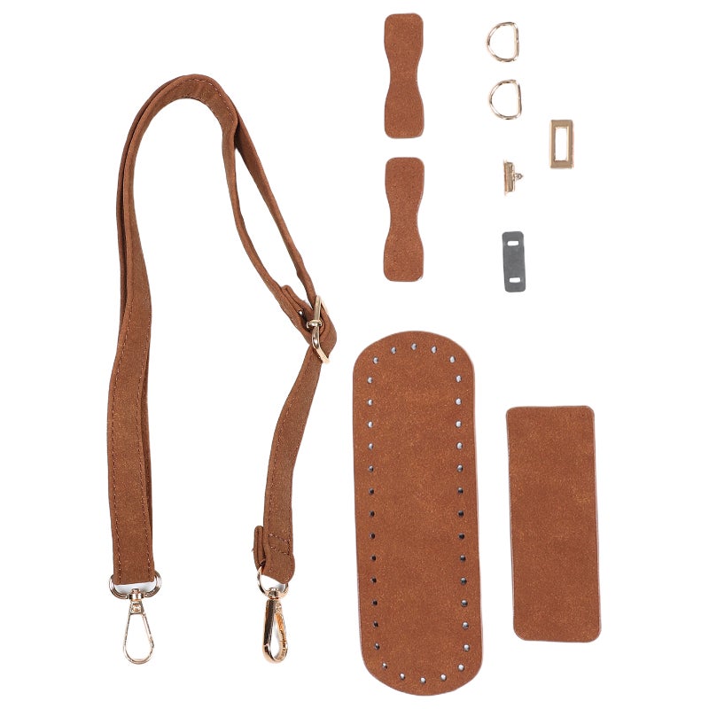 1 Set Diy Pu Leather Bag Craft Kit: With Purse Handles Knitting Crochet Base Board Adjustable Shoulder Straps For Handmade Crossbody Bags - Image 1