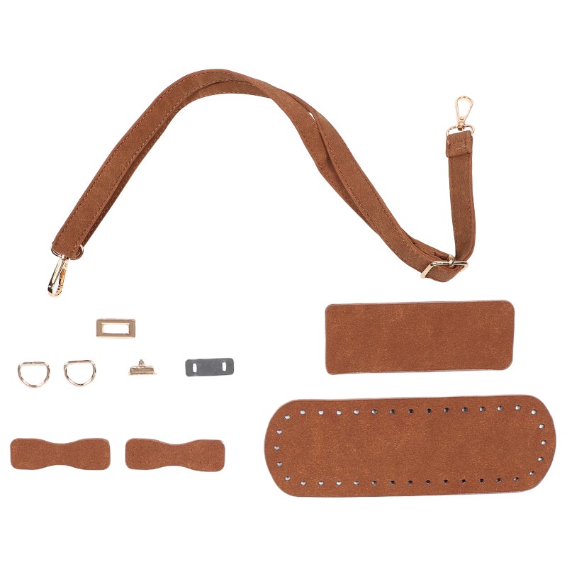 1 Set Diy Pu Leather Bag Craft Kit: With Purse Handles Knitting Crochet Base Board Adjustable Shoulder Straps For Handmade Crossbody Bags - Image 3