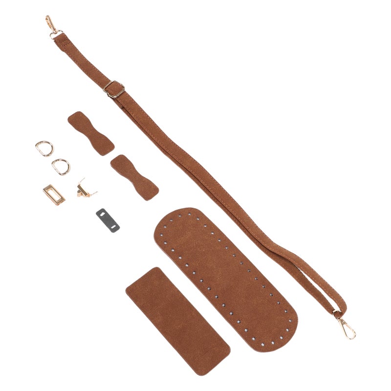 1 Set Diy Pu Leather Bag Craft Kit: With Purse Handles Knitting Crochet Base Board Adjustable Shoulder Straps For Handmade Crossbody Bags - Image 5