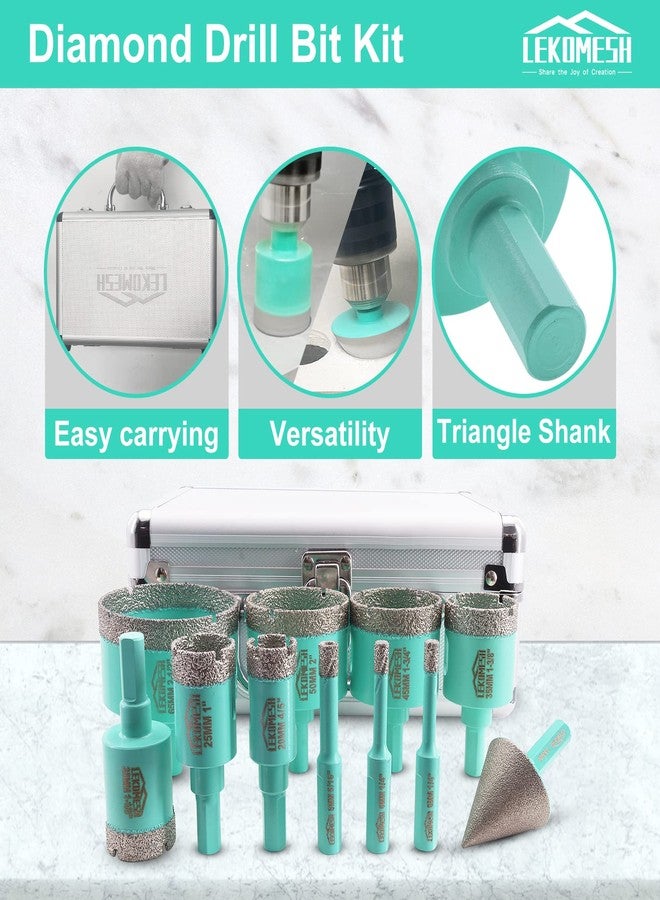 LEKOMESH Diamond Core Drill Bits Set 11pcs Tile Hole Saw Kit Triangle Shank(6/6/8/20/25/28/35/45/50/65mm/35mm diamond chamfer bits) - Image 5